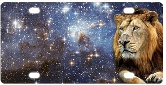 Awesome Space Lion With Starry Galaxy Background Strong And Durable Aluminum Car License Plate 12 X 6 Amazon Co Uk Clothing