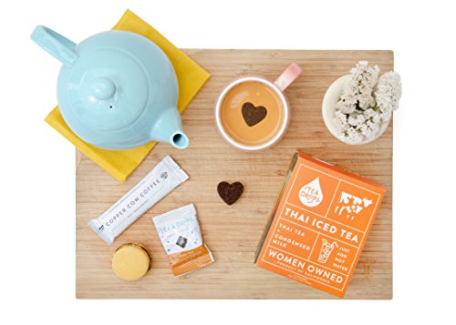 Tea Drops Thai Iced Tea | Authentic Instant Thai Tea Mix Bundle | Flavored Black Ice Tea + Condensed Milk Packet | Loose Leaf Tea 10 Pack