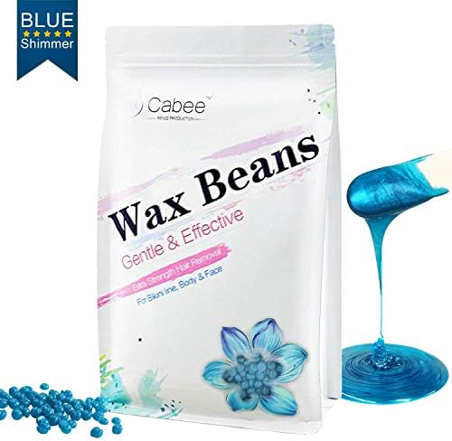 Hard Wax Beans for Waxing - Painless Wax Beads Depilatory for Wax Warmer Kit - Stripless Brazilian Bikini for Women and Men (3.53oz, Blue,Chamomile)