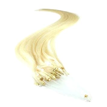 White Blonde 60 100s Micro Loop Indian Remy Hair Extensions 16