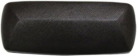 Angular Glasses Case For Men &amp; Women, Small Hard Shell Eyeglass Case, Embossed Linen, Brown