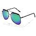 LianSan Designer Oversized Double Bridge Unisex Men Women Large Metal Driver Polarized Sunglasses 808 (black frame green lenses)