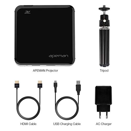 APEMAN M4 Mini Portable Projector, Video DLP Pocket Projector for Home