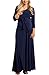 Liu & Qu Women's Draped 3/4 Sleeve Maxi Maternity Dress Front Tie Nursing Wrap Dresses Vestido Clothes