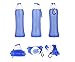 Richen 500ml (17 OZ.) Collapsible Portable Outdoor Sports Silicone 500 Milliliter Water Bottle Bladder Bag Water Bag Packs Reservoir for Yoga Running Camping Cycling Hiking Travel (Blue)
