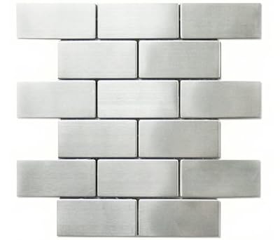 Stainless Steel Subway Brick Kitchen Backsplash Bathroom Mosaic Tile
