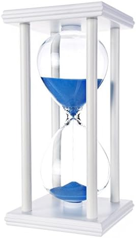 Phoenixes Hourglass Timer 30 Minute Beautiful Decoration Glass Sandglass (White Frame Blue Sand)