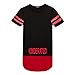 OLRIK Men's Extended Hip Hop Short Sleeve T Shirt Printred S