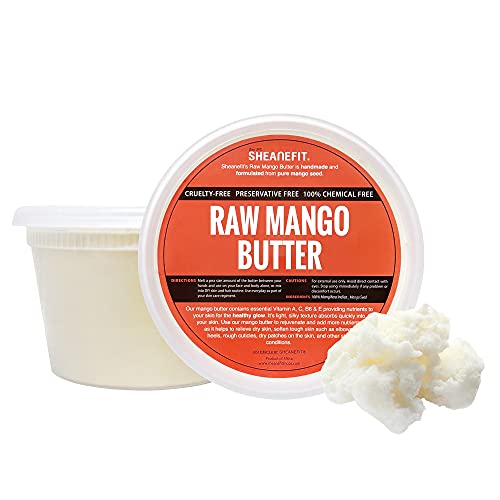 Sheanefit Raw Unrefined Mango Butter, Natural Body Butter, Soft Rejuvenating Daily Moisturizer For Face & Body (16 OZ)…