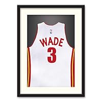 Athletes Jersey Theme Wall Art Black Framed Canvas Prints Home Decoration for Bedroom, Livingroom Ready to Hang - 23x31 inches