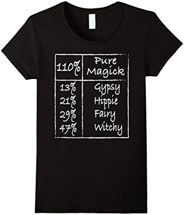 Women's 110% Pure Magick By Gypsy Hippie Fairy Witchy T-shirt Small Black
