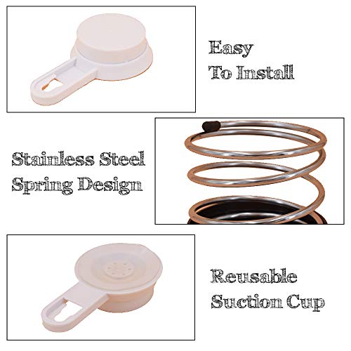 HistenOne Beer & Wine Shower Holder, Bath Suction Cup Beverage Bottle Drink Glass Holder Caddy, Stainless Steel Spring Design - Thumbnail 4