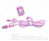 Tospania DIY Protectors for iPhone4/5/6/7 Lightning Cable and USB Charger(White Marie Cat)