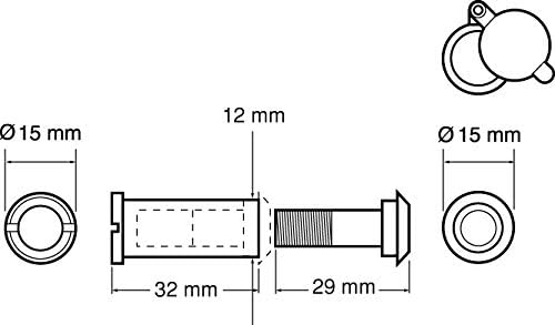 Yale P-9401-CH Door Viewer, fits Doors 35mm to 57mm Thick, Polished Chrome Finish, Standard Security, Visi Packed - Image 3