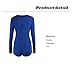 Moxeay V-Neck One Piece Bodysuit Long Sleeve Bodycon Rompers Overall (Small, Deep Blue)
