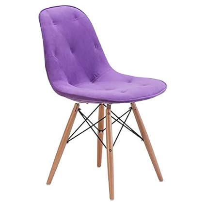 Deal Dhamaal Dining Chair/Side Chair for Living Room/Side Chair for Home/Living Room Chair with Cushion (Purple)