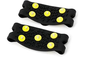 DurabilityICE Snow Grips Over Ankle Boots Traction Cleat Anti-Slip 5-Stud crampons Slip-on Stretch shoesDurability