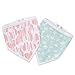 Aden by aden + anais Bandana Bib, 100% Cotton Muslin, Soft Absorbent 3 Layers, Adjustable, 8.5'' X 16'', 2 Pack, Briar Rose, Hearts