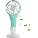 Personal Electric Fan, Tonyhoney Mini Hand Held Portable Battery Operated Fans Small USB Rechargeable Fan for Room Desk, Outdoor Travel &amp; Camping (Macaron Green)