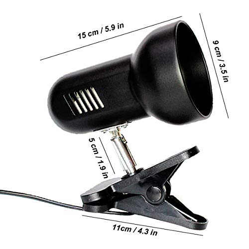 Reptile Heat Clamp Light Fiture - Flexible Basking Heating Light Bulb Clip-on Holder, Terraium Habitat Lighting Stand with 360 Degree Adjustable Head for UVB UVA Ceramic Infrared Heating Bulb - Thumbnail 5