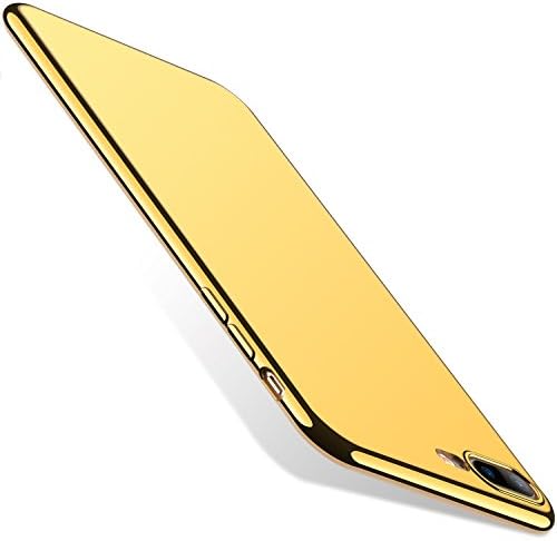 iPhone 8 Plus Case Gold, iPhone 7 Plus Case Gold, GearART Slim Fit Flexible Soft TPU Thin Protective Case [Support Wireless Charging] for iPhone 8 Plus / 7 Plus 5.5 inch with Shinning Gold Back