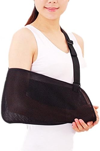 ILOLSports Forearm Fracture Sling Breathable Mesh Arm Brace, Black
