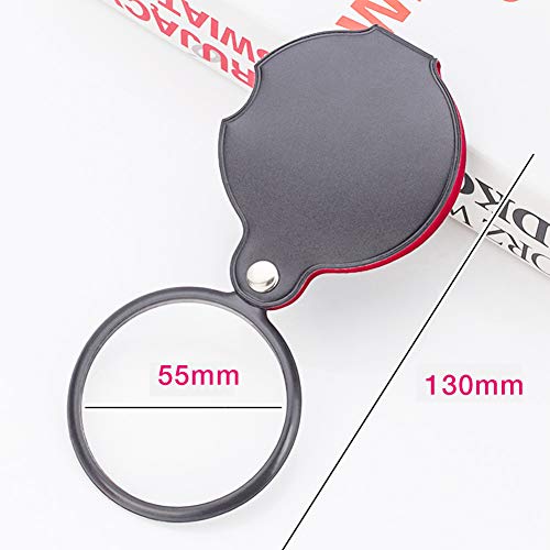 Portable Magnifier, 8 Times Folding Pocket Mini Magnifier with Protective Leather for Seniors, Reading Newspaper, Book, Magazine, Science Class, Jewelry, Watch & Computer Repair (8)