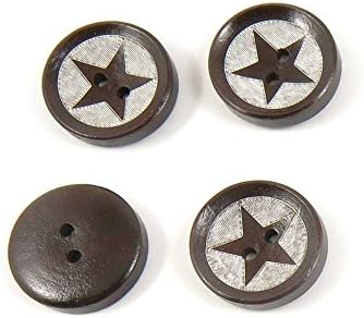 90 Pieces Sewing Buttons 2208 Star Black Colorful Wooden Lovely Clothing Accessory Decoration Sew On