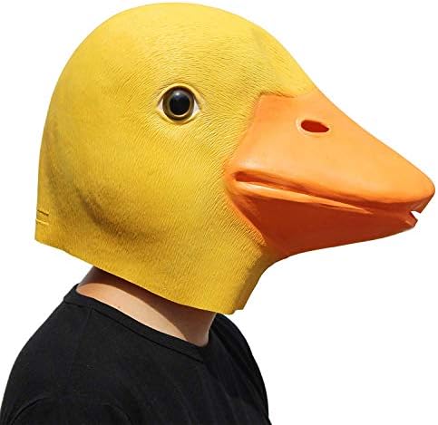Lohaki Yellow Duck Mask Halloween Latex Animal Full Head Mask