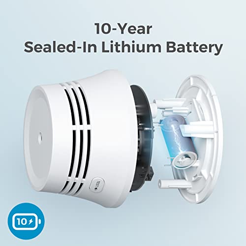 AEGISLINK Fire Alarm Smoke Detector with Photoelectric Sensor, 10-Year Battery Smoke Alarm, S220