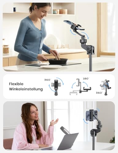 10.2 Inch Dimmable Ring Light with 75 Inch High Aluminium Tripod, Flicker-Free LED Makeup Light/Cold Shoe Quick Mount Holder, Ring Light for Mobile Phone, TikTok/Live Stream, Video Recording