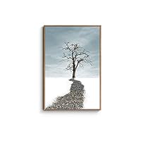 Framed Canvas Home Artwork Decoration The Road to The Distance Canvas Wall Art for Living Room Bedroom - 16x24 inches