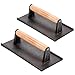 Tezzorio (Set of 2) Cast Iron Steak Weight/Bacon Press with Wooden Handle, 9 x 5-Inch Heavy-Weight Grill Press, Commercial Grade Burger/Panini Weight Press
