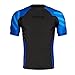 Sanabul Essential Short Sleeve Rash Guard MMA BJJ Wrestling Grappling Jiu Jitsu - Blue, X-Large