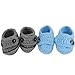 kilofly Socks Baby Boy Newborn Infant Hand Crochet Shoes Booties, Set of 2