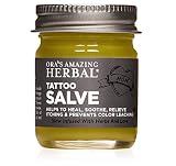 Tattoo Salve, Tattoo Cream, Tattoo Aftercare, Natural Tattoo Moisturizer and Itch Relief, Ora's Amazing Herbal, No Dye, Paraben Free Tattoo Aftercare, Natural Tattoo Ointment, Made in The USA