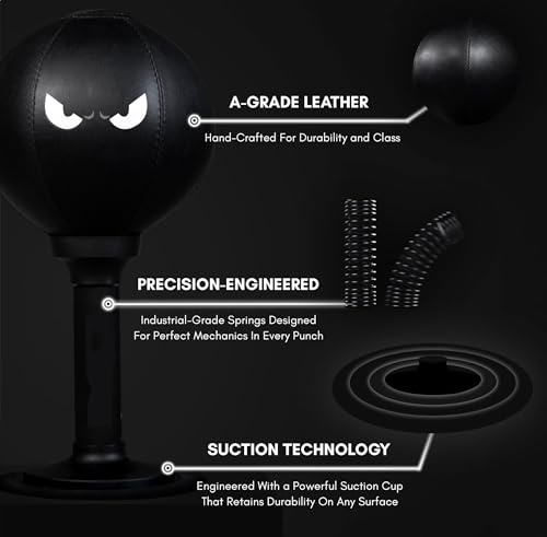 Elite Boxing Training Mini Punching Bag, Desktop Punching Bag - Stress Buster, Heavy Duty Stress Relief Ball for Advanced, Aspiring Boxers for Skills and Stress Relief
