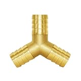Joywayus 5/8" ID Hose Barb Y Shaped 3 Way Union Fitting Intersection/Split Brass Water/Fuel/Air