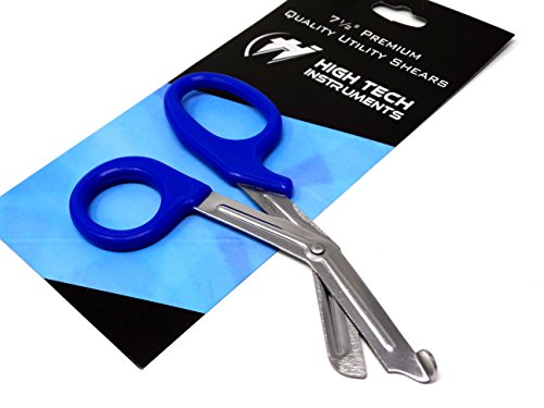 PARAMEDIC UTILITY BLUE BANDAGE FIRST AID TRAUMA EMT EMS SHEARS SCISSORS 7.25 INCH STAINLESS STEEL ( HTI BRAND)