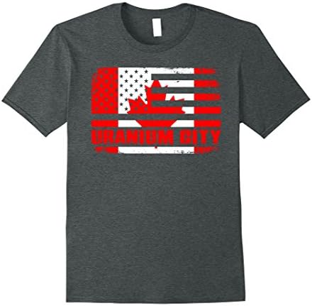 Mens URANIUM CITY Canada gifts shirt 2XL Dark Heather