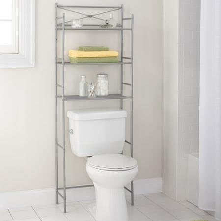 Brescia 3-shelf Bathroom Space Saver, Satin Nickel Finish Fits Most Standard Toilets