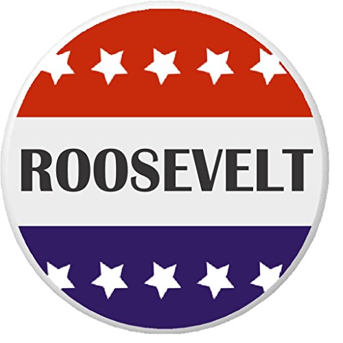 Roosevelt Red White Blue Stars 1.25' Pinback Button Pin President Franklin D.