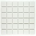 Vogue Premium Quality 2" White Porcelain Square Mosaic Tile Shiny Look Designed In Italy (12x12)