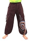Jing Shop Harem Balloon Pants Swirl Hippie Boho Design Cotton