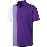 M MAELREG Mens Golf Polo Shirts Short Sleeve Dry Fit Casual Performance Moisture Wicking Color Block Polo Shirts for Men