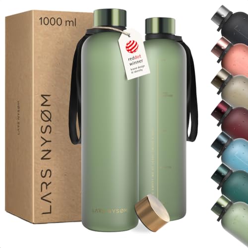 LARS NYSØM Trinkflasche 1 5l | Wasserflasche 1500ml | Ultraleichte Tritan Sport Flasche auslaufsicher, Kohlensäure geeignet - für Sport, Büro, Yoga |