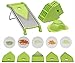 TORO Mandoline Food Slicer is Made of Stainless Steal – Vegetable Cutter Includes Safety Guard, Recipe Book & Vegetable Peeler - Julienne Style With Five Cutting Blades a Storage Rack and a Hand Guard