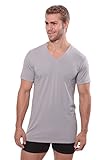 Men's Bamboo V-Neck Undershirt (Light Gray, Medium) Best Underwear for Him MB6002-LGR-M