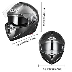 AHR Motorcycle Helmet Dual Visor Modular Flip up
