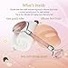Anti Aging Facial Massage Therapy Kit – 3pc Genuine Pink Rose Quartz Dual Sided Face Roller Facial Massager Tool Set with Silicone Cleansing Brush & Pouch by SilverDel